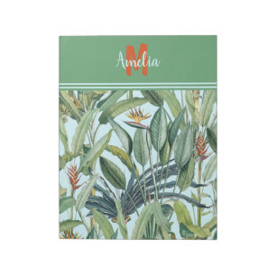 Bloco De Notas Árvore Tropical de Banana Selva Strelitzia Monogr