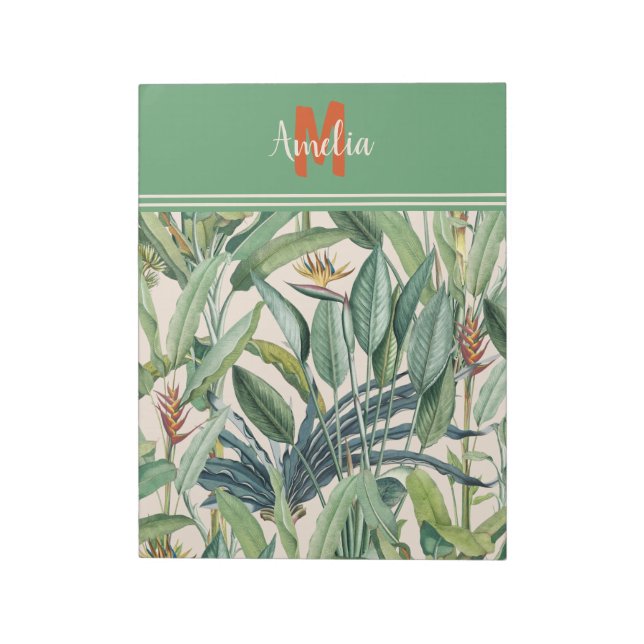 Bloco De Notas Árvore Tropical de Banana Selva Strelitzia Monogra (Invertido)