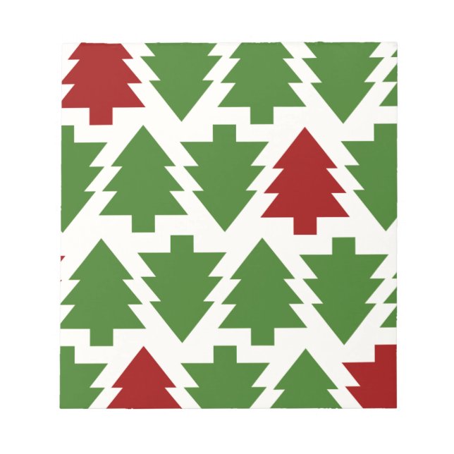 Bloco De Notas Árvores de Natal Padrão de Feriado (Frente)
