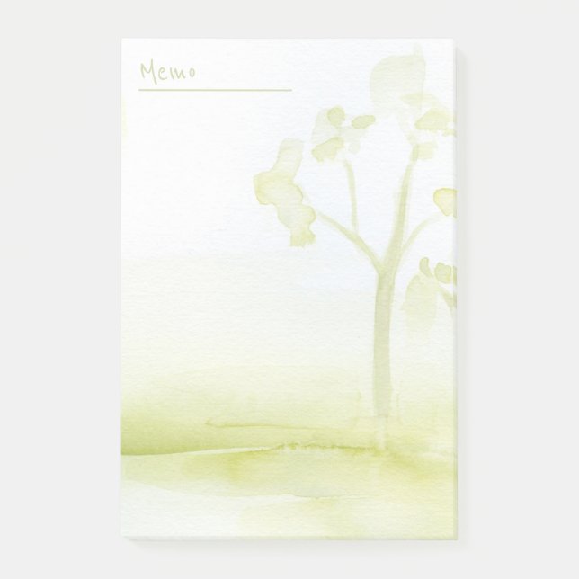 Bloco De Notas Árvores em aquarela verde (Frente)