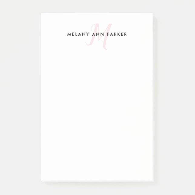 Bloco De Notas As iniciais com script Postam as notas (Frente)