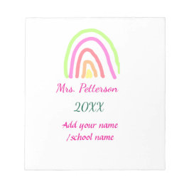 Bloco De Notas As listras coloridas do arco-íris adicionam o nome