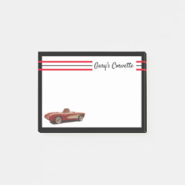 Bloco De Notas As Minhas Notas De Posto Da Corvette Vermelha