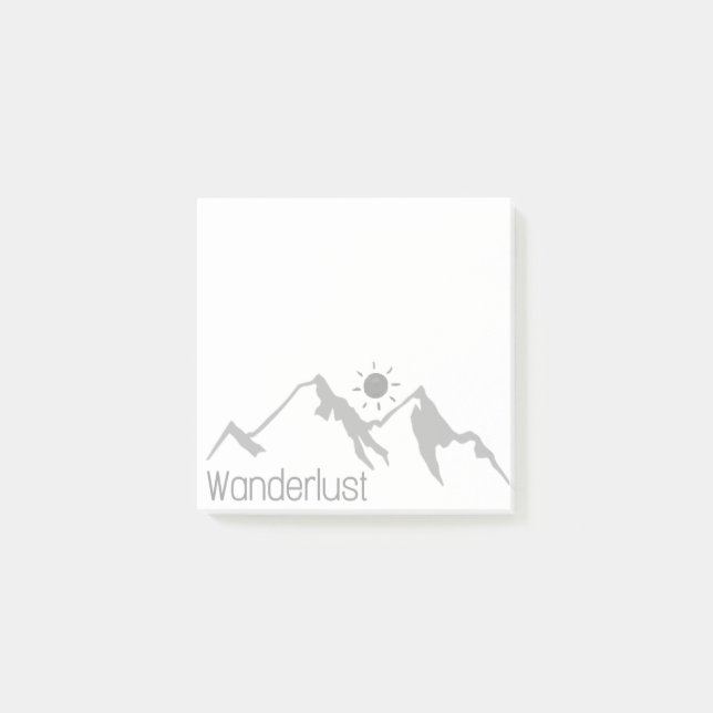 Bloco De Notas as montanhas Wanderlus e o sol postam-na (Frente)