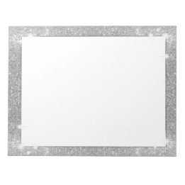 Bloco De Notas Aspecto Metálico do Sparkle de Silver Glitter