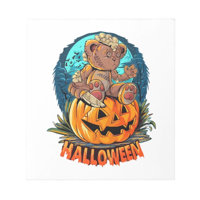 Bloco De Notas Assassino de Urso de Halloween (Frente)