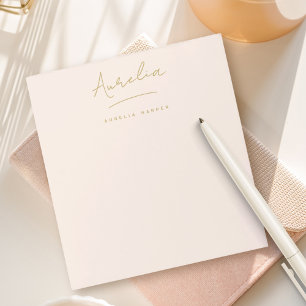 Bloco De Notas Assinatura Minimalista Simples e Elegante Rosa Beg