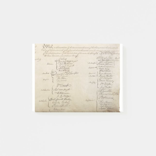 Bloco De Notas Assinaturas da Constituição dos Estados Unidos (Frente)