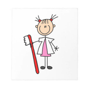 Bloco De Notas Assistente dental com escova de dentes