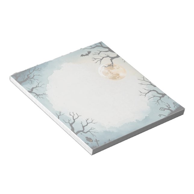 Bloco De Notas Assombração Inclinável Halloween Imprimível (Inclinado)