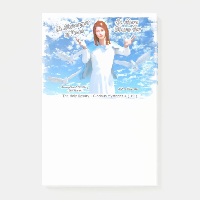 Bloco De Notas Assunção de Ruas. Maria no Céu 2 (Frente)