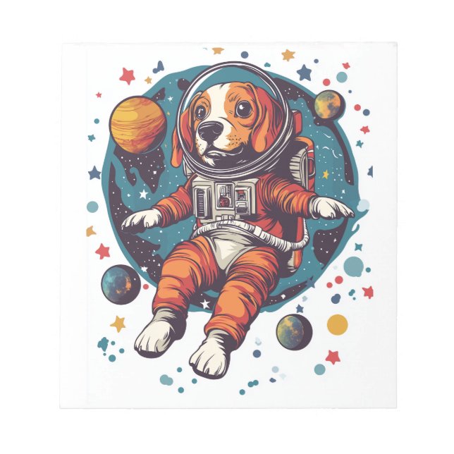 Bloco De Notas Astronaut Beagle � Cão Explorador Espacial (Frente)