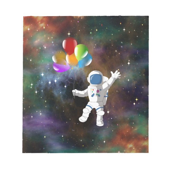 Bloco De Notas Astronaut with Balloons (Frente)