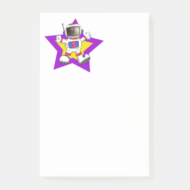 Bloco De Notas Astronauta de desenho animado em design de estrela (Frente)