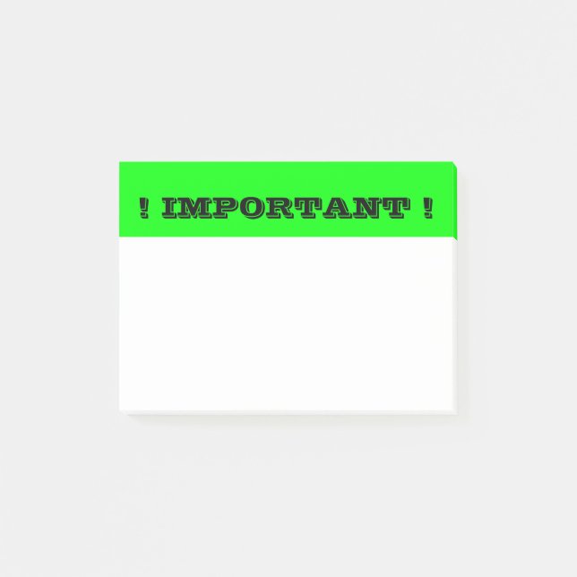 Bloco De Notas Atenção ao Postar anotações de neon (Frente)