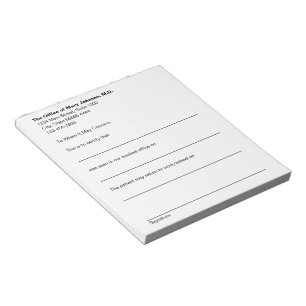 Bloco De Notas Atestado Médico de Desculpas para Paciente