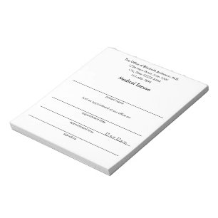 Bloco De Notas Atestado Médico Notas de Médico Preto e Branco