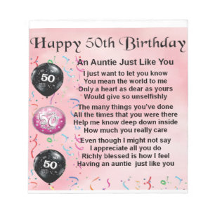 Bloco De Notas Auntie Poema - 50th aniversário