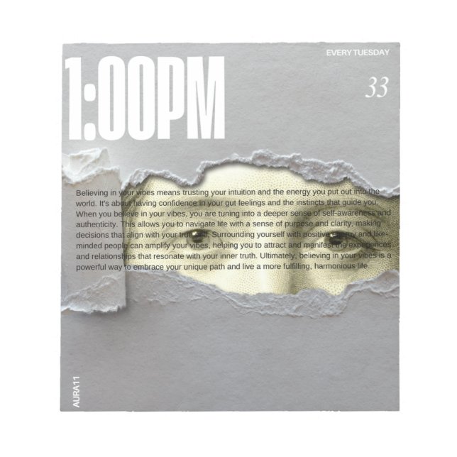 Bloco De Notas Aura11 acredite em seus notebooks vibrantes (Frente)