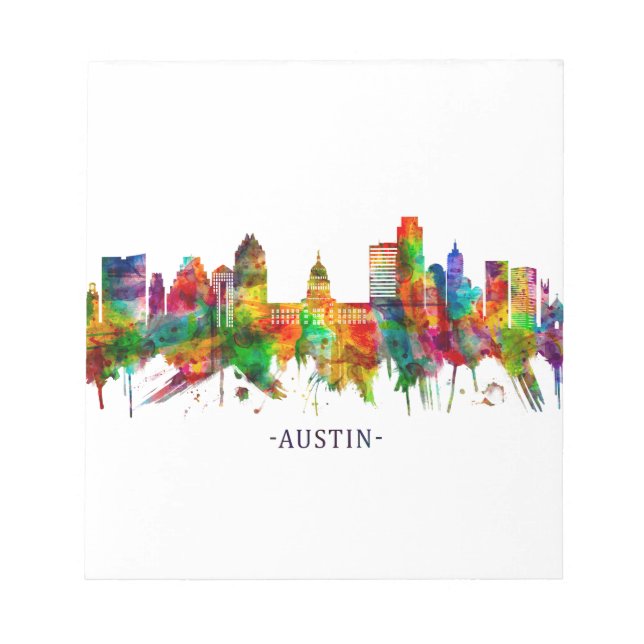 Bloco De Notas Austin Texas Skyline (Frente)