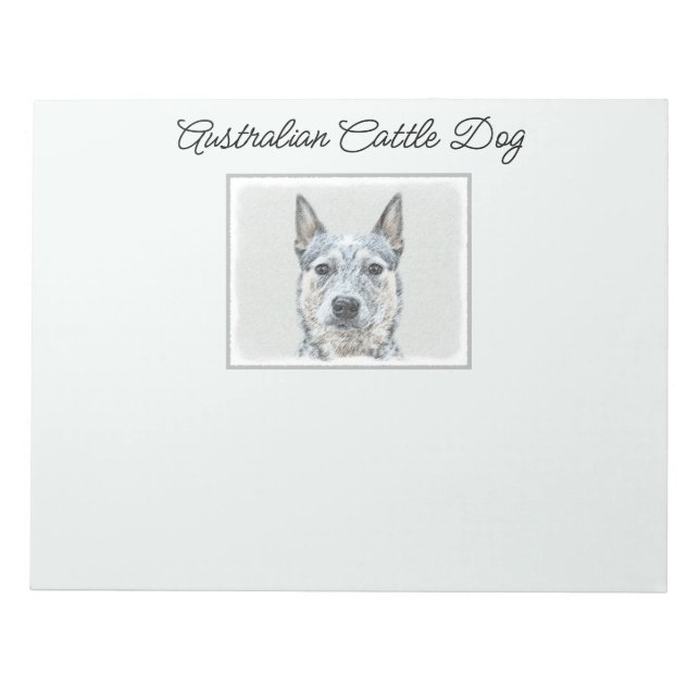 Bloco De Notas Australian Cattle Dog - Cute Original Dog Art (Frente)