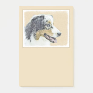 Bloco De Notas Australian Shepherd Painting - Original Dog Art