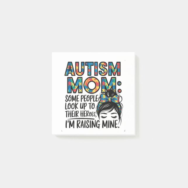 Bloco De Notas Autismo Mãe Algumas Pessoas Olham para os Heróis (Frente)