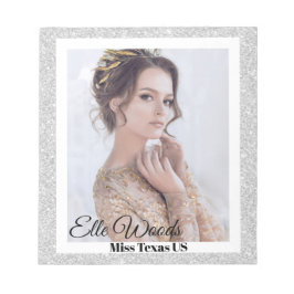 Bloco De Notas Autografo de Pageant de Borda de Glitter