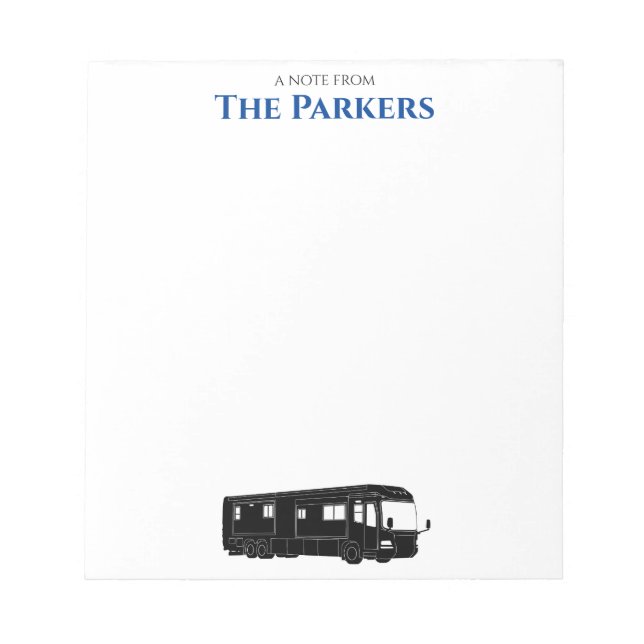 Bloco De Notas Autohome / RV / Camping - Notepad Personalizado (Frente)