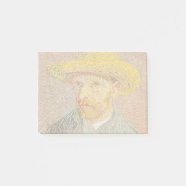 Bloco De Notas Autorretrato de Vincent Van Gogh com Chapéu de Pal (Frente)