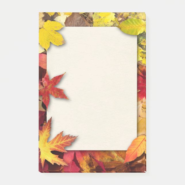 Bloco De Notas Autumn Leaves Postam Notas de Ti (Frente)