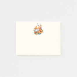 Bloco De Notas Autumn Pumpkins com Flores e Folhagem