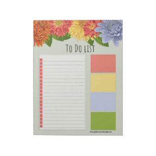 Bloco De Notas Autumn Spice To Do List Note Pad - Chrysanthemums