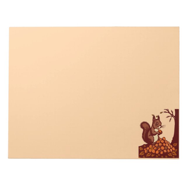 Bloco De Notas 🐿️ Autumn Squirrel Notepad - Desk Organize📝 (Frente)