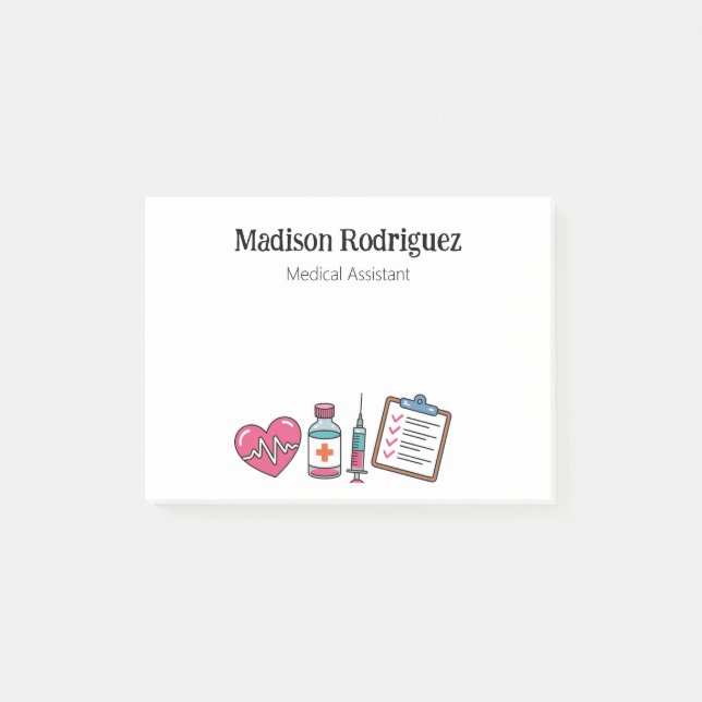 Bloco De Notas Auxiliar de Saúde Assistente Médico (Frente)
