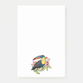 Bloco De Notas Ave De Toucador De Aquarela Com Flores