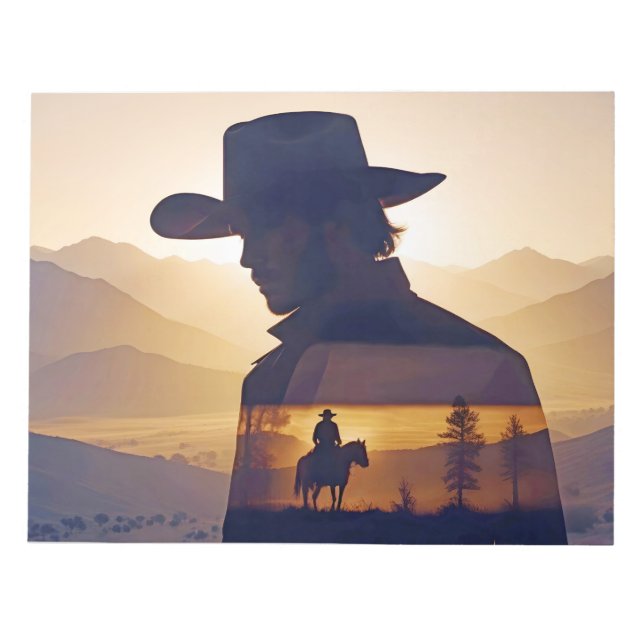 Bloco De Notas Aventura de Cowboy do País Fora da Fuga Natural (Frente)