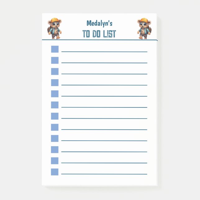 Bloco De Notas Aventuras Ensolaradas com o Ursinho Praia - Pronto (Frente)