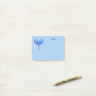Bloco De Notas Aves azuis pálidas em forma cardíaca