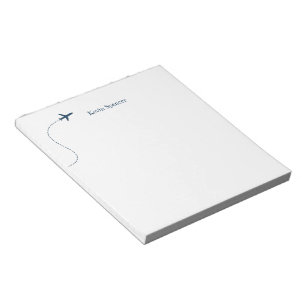 Bloco De Notas Avião Azul e Nome