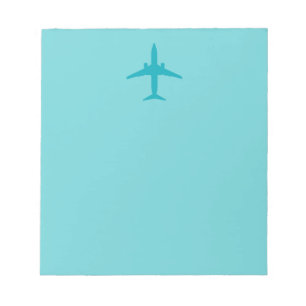 Bloco De Notas Avião gráfico no azul do Aqua