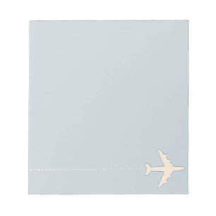 Bloco De Notas avião viagem com linha pontilhada