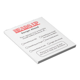 Bloco De Notas Aviso ao Cônjuge