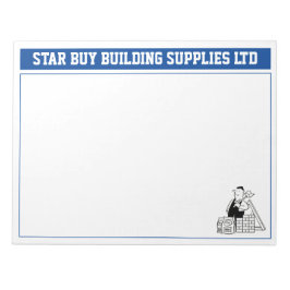 Bloco De Notas Aviso da Empresa de Construção para Personalizar.