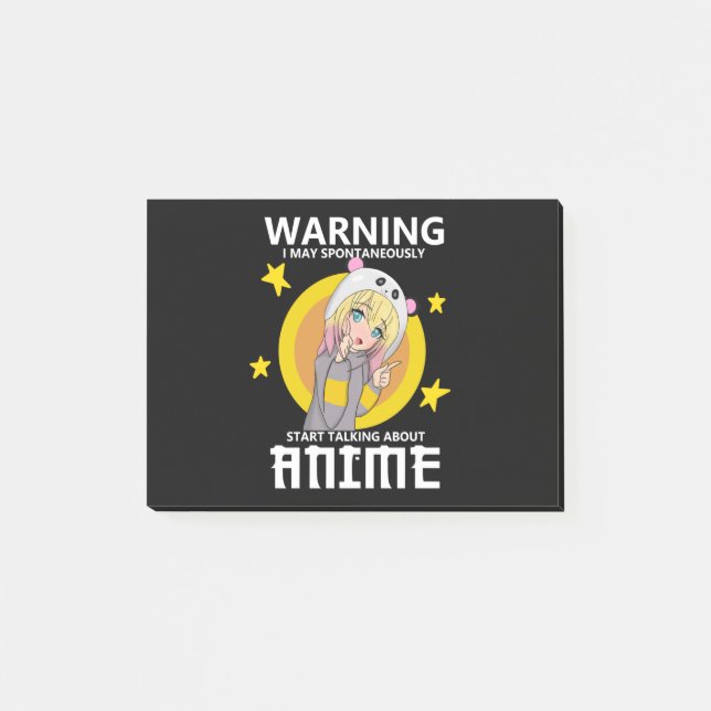Bloco De Notas aviso pode começar a falar sobre anime (Frente)