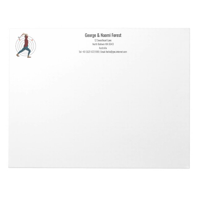 Bloco De Notas Axe Throwing (Frente)