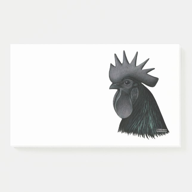 Bloco De Notas Ayam Cemani Rooster Head (Frente)