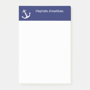 Bloco De Notas Azuis marinhos conhecidos Monogrammed 4x6 da