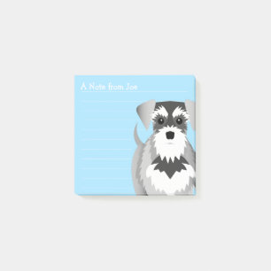 Bloco De Notas Azul bonito alegre do Schnauzer diminuto