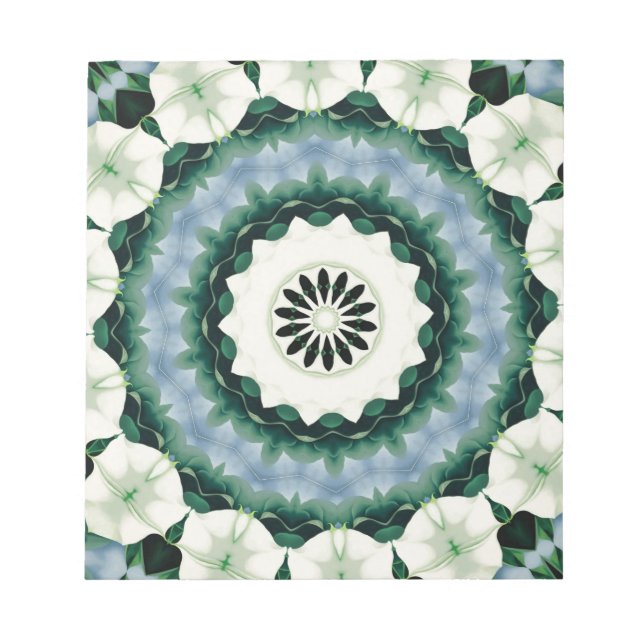 Bloco De Notas Azul Cerulean e mandala verde de Sacramento (Frente)